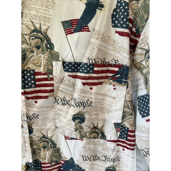 Cotton Traders Sport We the People‎ Patriotic Button Down Shirt Mens Large - Picture 4 of 5